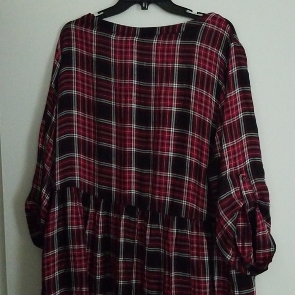 Torrid Plaid Shirtdress Plus Size 🆕️ V neck - Picture 5 of 7